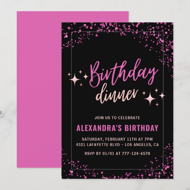Invitation Cartons d'invitation pour 1er anniversaire dîner d (Devant / Derrière)