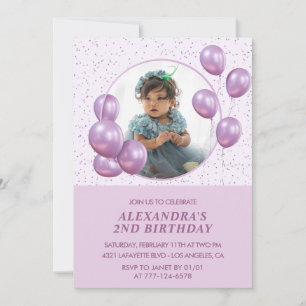 Invitation Cartons d'invitation pour 2ème anniversaire Ballon