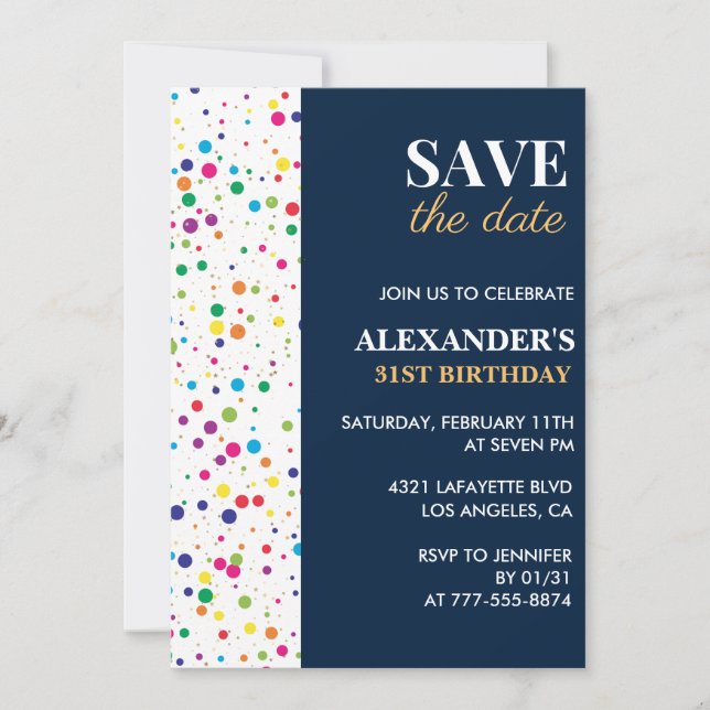 Invitation Cartons d'invitation pour 31e anniversaire Enregis (Devant)