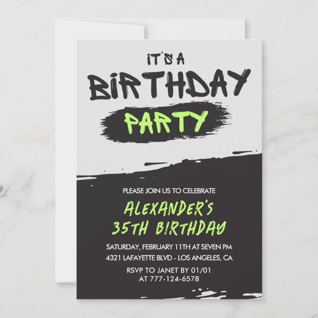 Invitation Cartons d'invitation pour 35e anniversaire Graffit (Devant)