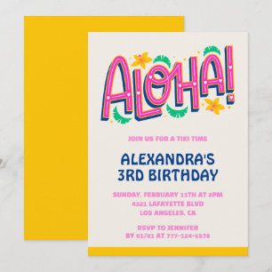 Invitation Cartons d'invitation pour 3ème anniversaire Tropic