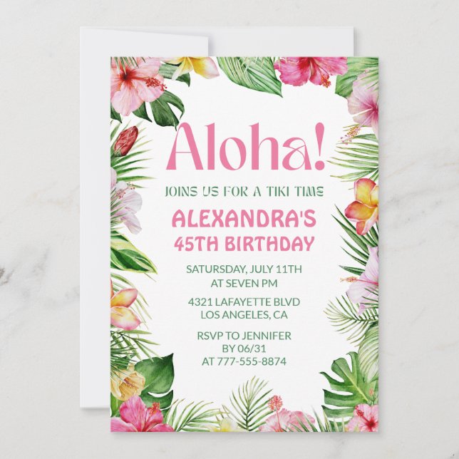 Invitation Cartons d'invitation pour 45e anniversaire Fête tr (Devant)