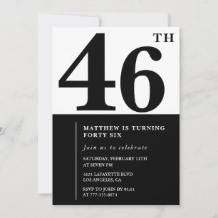 Invitation Cartons d'invitation pour 46e anniversaire Élégant
