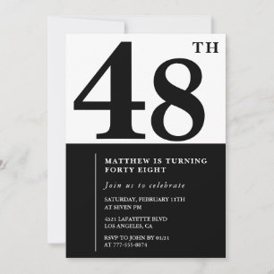 Invitation Cartons d'invitation pour 48e anniversaire Élégant