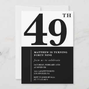 Invitation Cartons d'invitation pour 49e anniversaire Élégant
