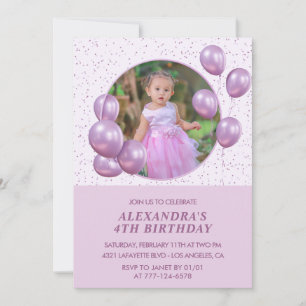 Invitation Cartons d'invitation pour 4ème anniversaire Ballon