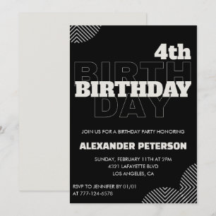 Invitation Cartons d'invitation pour 4ème anniversaire garçon