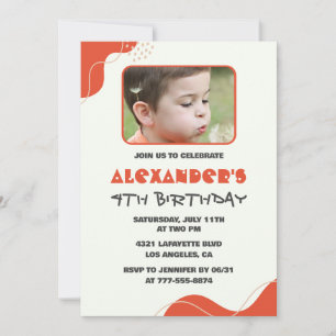 Invitation Cartons d'invitation pour 4ème anniversaire garçon