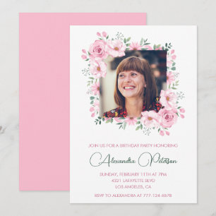 Invitation Cartons d'invitation pour 50 ans Photo Boho Élégan
