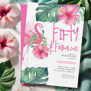 Invitation Cartons d'invitation pour 50e anniversaire Aquarel