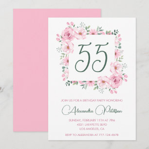 Invitation Cartons d'invitation pour 55e anniversaire Floral 