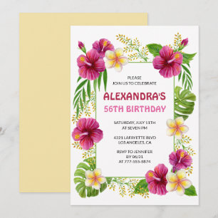 Invitation Cartons d'invitation pour 56e anniversaire Floral 