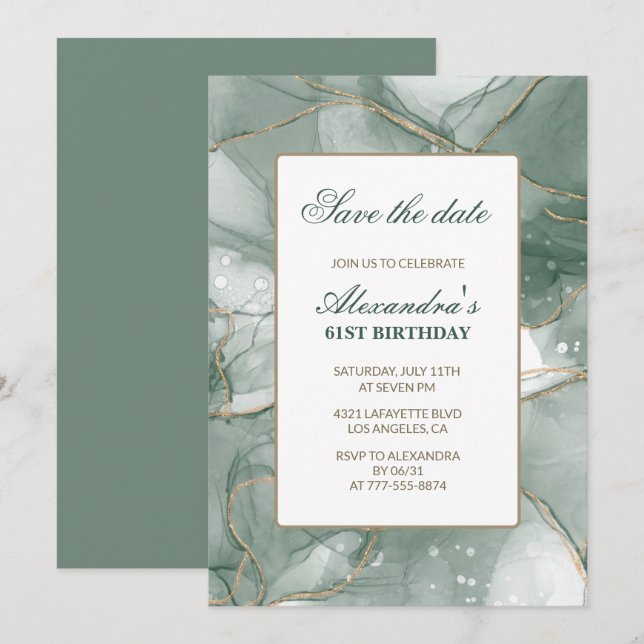 Invitation Cartons d'invitation pour 61e anniversaire Enregis (Devant / Derrière)