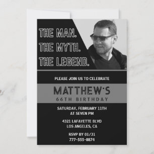 Invitation Cartons d'invitation pour 66 ans The Man The Legen