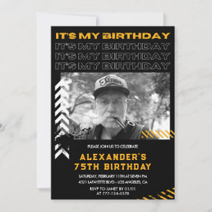 Invitation Cartons d'invitation pour 75 ans Homme Photo Peint