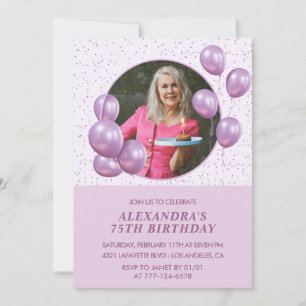 Invitation Cartons d'invitation pour 75e anniversaire Ballons