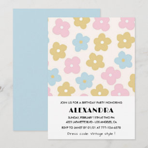 Invitation Cartons d'invitation pour 7ème anniversaire Fleurs