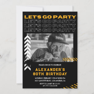 Invitation Cartons d'invitation pour 80 ans Hommes Photo Pein