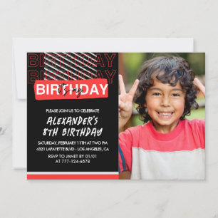 Invitation Cartons d'invitation pour 8 ans garçon Photo fête 