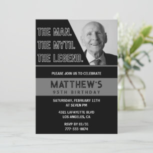 Invitation Cartons d'invitation pour 95e anniversaire Black T