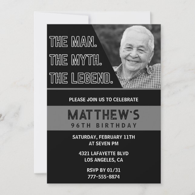 Invitation Cartons d'invitation pour 96e anniversaire de l'ho (Devant)