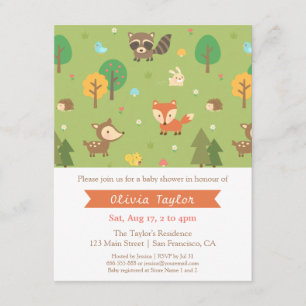 Invitation Cartons d'invitation pour Baby Shower à motif d'an