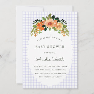 Invitation Cartons d'invitation pour Baby Shower à motif flor