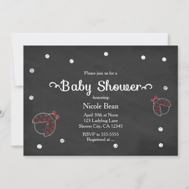 Invitation Cartons d'invitation pour Baby Shower à points sur (Devant)