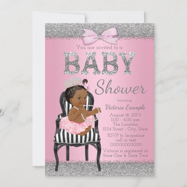 Invitation Cartons d'invitation pour Baby Shower de Princesse (Devant)