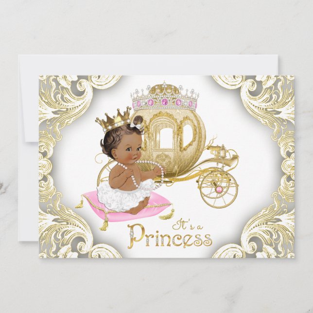 Invitation Cartons d'invitation pour Baby Shower de Princesse (Devant)