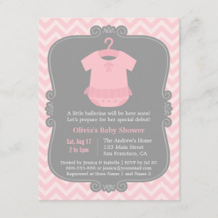 Invitation Cartons d'invitation pour Baby Shower Fille au Tut