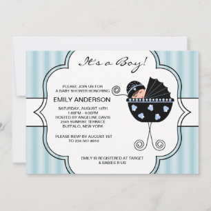 Invitation Cartons d'invitation pour Baby Shower Garçon à ray