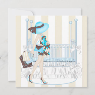 Invitation Cartons d'invitation pour Baby Shower Garçon Bleu