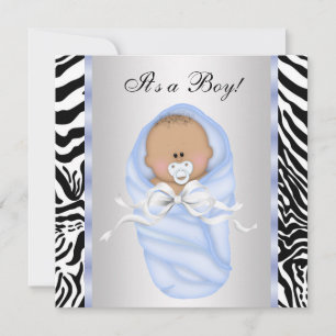Invitation Cartons d'invitation pour Baby Shower Garçon Zèbre