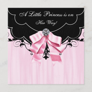 Invitation Cartons d'invitation pour Baby Shower Pink Black P