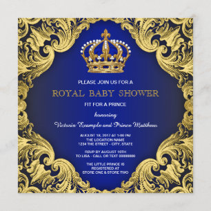 Invitation Cartons d'invitation pour Baby Shower Prince Royal