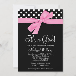 Invitation Cartons d'invitation pour Baby Shower Rose Noir à 