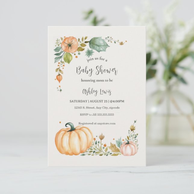 Invitation Cartons d'invitation pour Baby shower Thème Citrou (Debout devant)