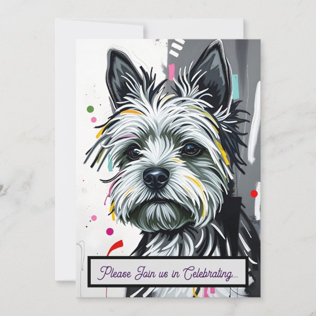 Invitation Cartons d'invitation pour chiots adorables pour to (Devant)