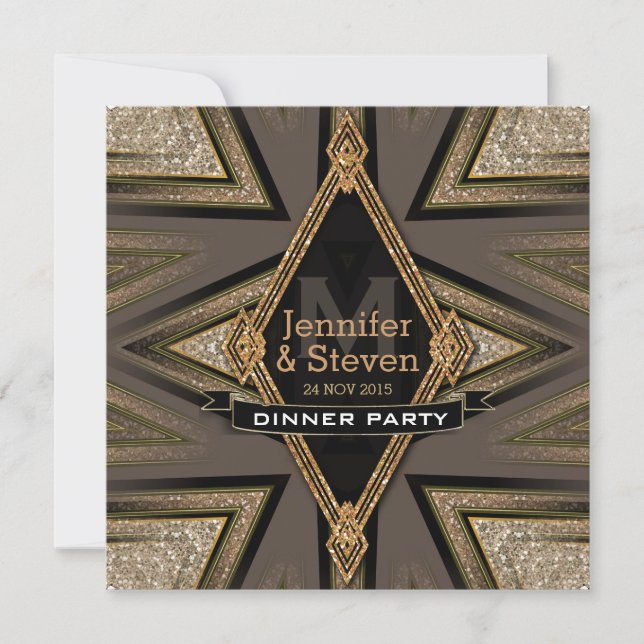Invitation Cartons d'invitation pour dîner Art déco Aztèques  (Devant)