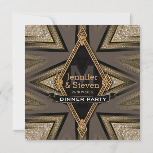 Invitation Cartons d'invitation pour dîner Art déco Aztèques