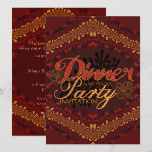 Invitation Cartons d'invitation pour dîner tropical rustique