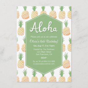 Invitation Cartons d'invitation pour fête d'anniversaire Aloh