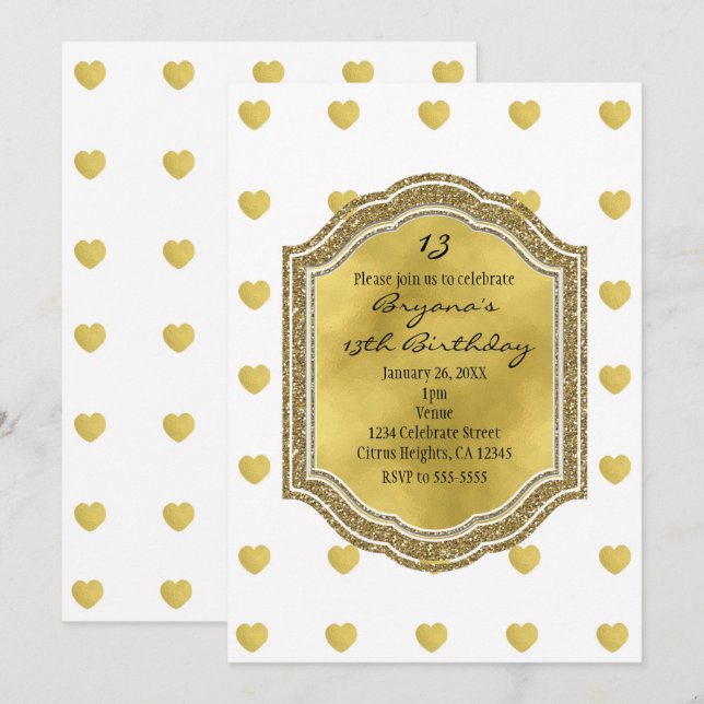 Invitation Cartons d'invitation pour fête d'anniversaire blan (Devant / Derrière)