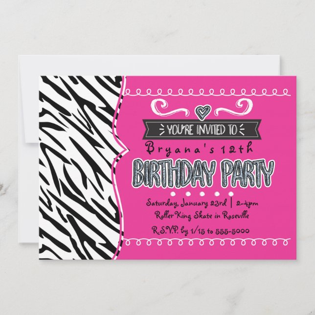 Invitation Cartons d'invitation pour fête d'anniversaire de f (Devant)