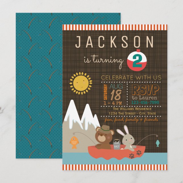 Invitation Cartons d'invitation pour fête d'anniversaire de p (Devant / Derrière)