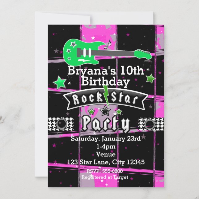 Invitation Cartons d'invitation pour fête d'anniversaire de r (Devant)