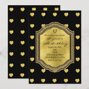 Invitation Cartons d'invitation pour fête d'anniversaire noir