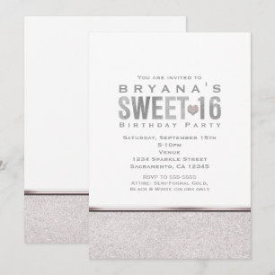 Invitation Cartons d'invitation pour fête Glamour Sparkle Arg