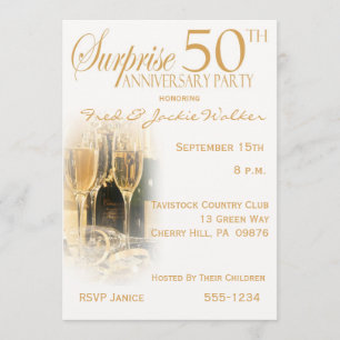 Invitation Cartons d'invitation pour fête surprise du 50e ann